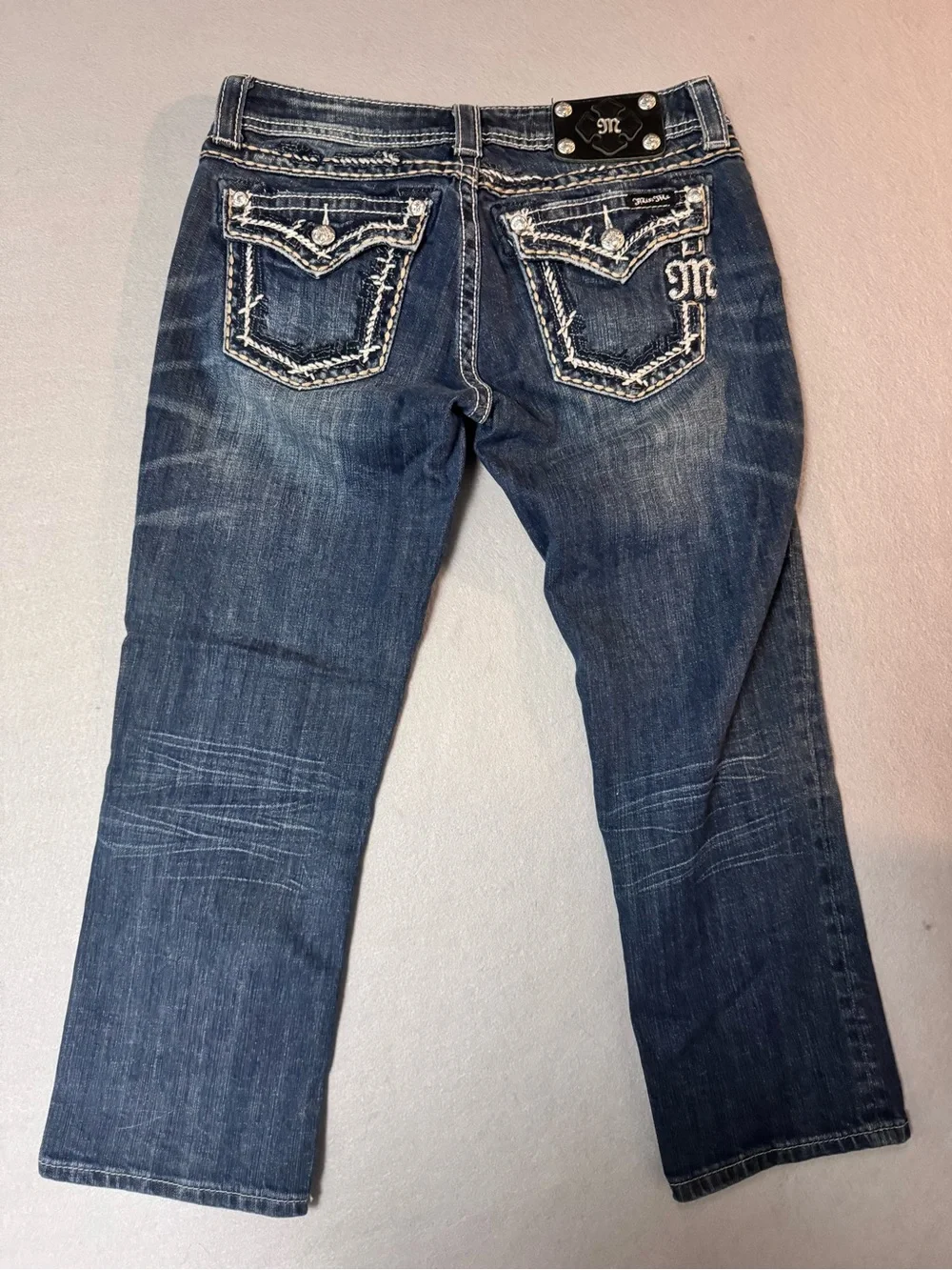 Y2K Miss Me Indigo Cropped/Capri Bootcut Jeans Size 28